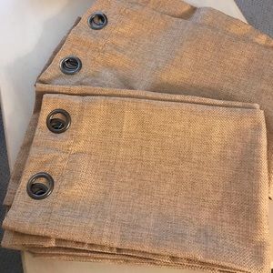 Burlap curtain panels